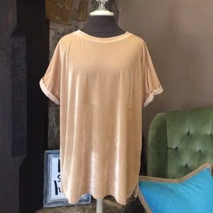 Velvet short sleeve tunic